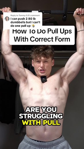 Replying to @Tommy-2.0 How to do pull ups with the correct form ‼️ This will make your pull up exercises so much easier and target the correct muscles 🤝 #pullups #calisthenics #workouttips #fyp #homeworkout #pullupbar #gymnastics #streetworkout