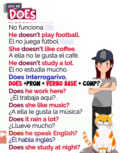 Uso de does - ejemplos , preguntas con does | Miss Heidy English