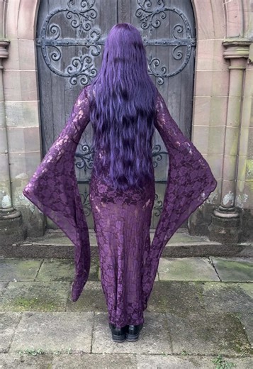 Sooo obsessed with my Cascadia dress from @FM2U CLOTHING @STIT ⭒ ༺♰༻ ⭒ use code LIBBY20 for 20% off ✨🌙 #fm2uclothing #whimsygoth #witchyaesthetic #purplehair #fairycore