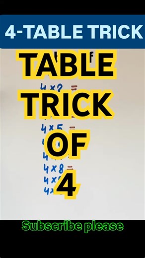 Table trick of 4 |#table #tricks #shorts #shortsfeed #shortvideo #youtubeshorts #viral #ytshorts