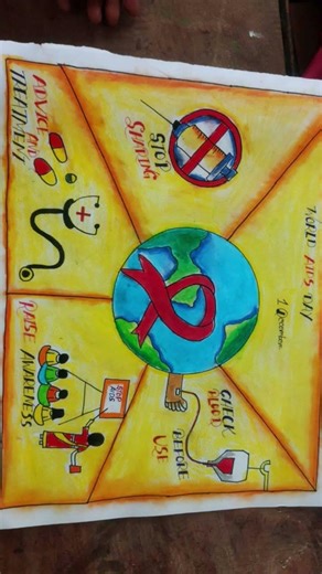 AIDS DRAWING 🩺💉🎗#like #subscribe #art ➕🩹