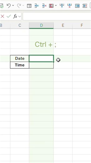 Ctrl + ; & Ctrl + : #excel