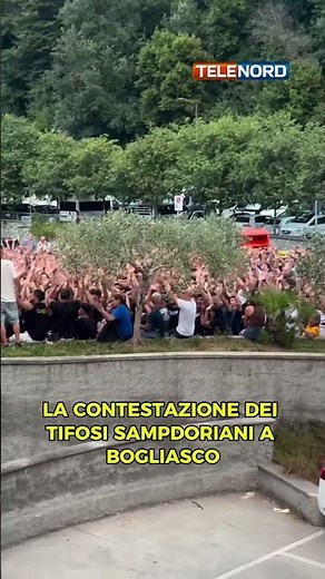 Sampdoria fans stage sit-in in Bogliasco against owners and management. Hundreds of supporters