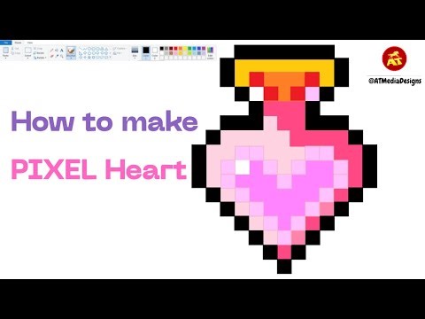 How to make PIXEL Heart in MS Paint for beginners | Easy Tutorial for Beginners ❤️🖌️ #mspaintart