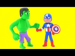 Hulk Captain America Superhero Babies Play Doh Cartoons Stop Motion Animations