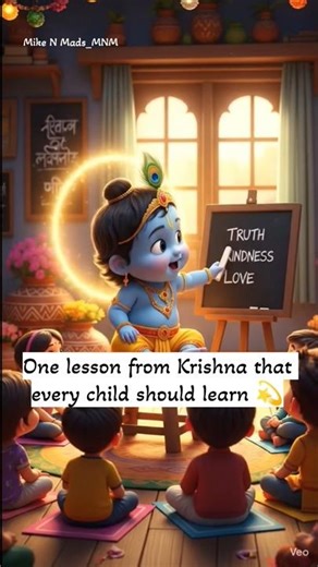Baby Krishna Teaching Life Lessons 🧡 | Cute & Divine Wisdom#reelsindia #shortsindia #vrindavan
