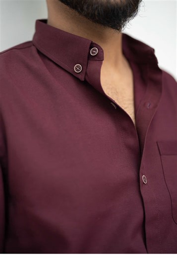 Discover Our Relaxed Fit Maroon Button-Down Shirt