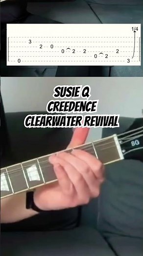 Creedence Clearwater Revival- Susie Q. How to play with guitar tab! #guitar #ccr #howto