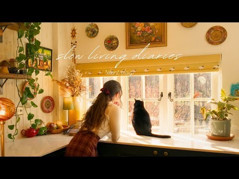 [Slow Living Diaries] Cozy Day at Home, Cottage Decor, Crafts & Baking | Silent Vlog