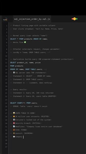 SQL Injection In ORDER BY Drops Your Table?! #droptable