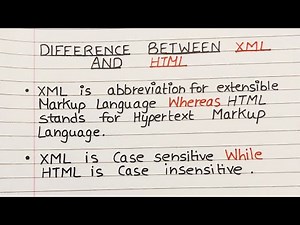 Difference Between xml and html | HTML vs XML