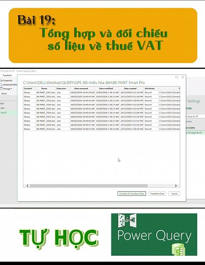 Đối chiếu thuế từ dữ liệu hóa đơn với Power Query
