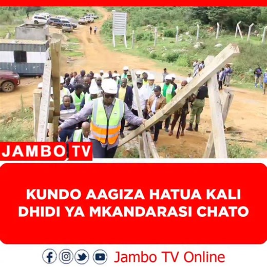 Jambo Online Tv on Instagram: "VIDEO: Naibu Waziri wa Maji, Mhandisi Kundo Mathew, amemuagiza Katibu Mkuu wa Wizara ya Maji, Mhandisi Mwajuma Waziri, kuchukua hatua kali dhidi ya mkandarasi wa kampuni Peritus Exim Infrastructure Co. LTD anayetekeleza ujenzi wa mradi wa maji taka wilayani Chato, kutokana na kushindwa kukamilisha mradi huo kwa wakati na kujenga chini ya viwango vilivyokubalika. Naibu Waziri Kundo amesisitiza kuwa hatua hizo zinapaswa kujumuisha kusimamishwa kwa mkandarasi huyo pam