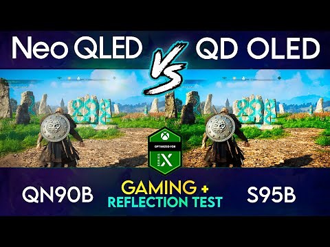 Samsung S95B OLED vs QN90B Neo QLED | Gaming & Reflection TV Comparison
