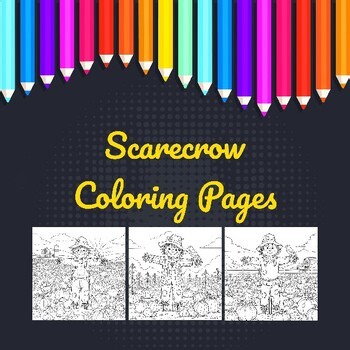 Scarecrow in the Pumpkin Patch Coloring Pages | Fall Harvest Activity