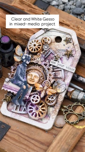 Anna Dabrowska | 🤔How to use Clear and White Gesso in your projects? You can get inspired and learn my staple techniques in the recorded livestream - All... | Instagram