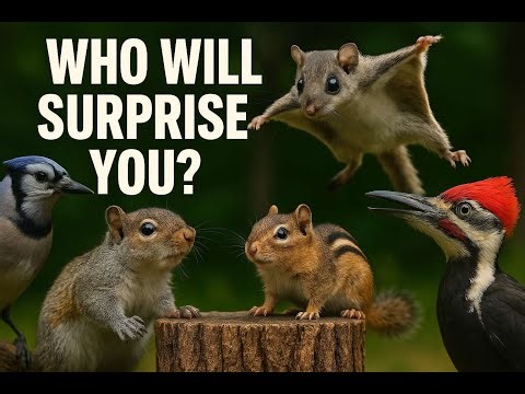 LIVE — Blue Ridge Mountain Rain with Squirrels on a Stump!