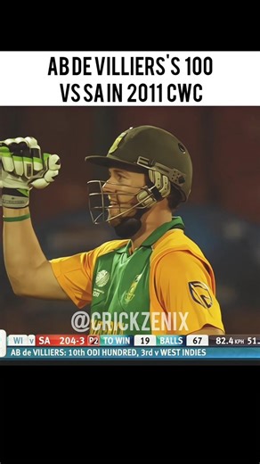 Ab De Villiers 100 vs South Africa 2011 CWC