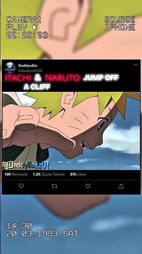 Itachi vs Naruto jumping off a cliff // #anime #naruto #itachi #narutoshippuden #gojo