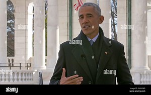 In this image from video, former President Barack Obama speaks during a Celebrating America concert on Wednesday, Jan. 20, 2021, part of the 59th Inauguration Day events for President Joe Biden sworn in as the 46th president of the United States. (Biden Inaugural Committee via AP Stock Photo - Alamy