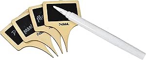 R&M Wood and Chalkboard Cheese Marker Signs with Chalk Pen – 4-Piece Set
