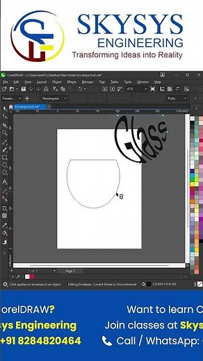 Envelope Tool in CorelDRAW | Creative Text Design Tutorial | Skysys Engineering