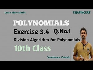 10th Class | Polynomials | Division Algorithm | Exercise 3.4 | Q.No.1.