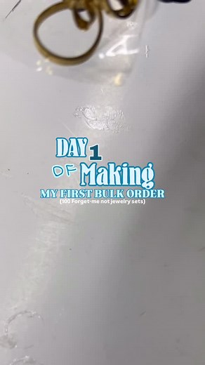 making forget-me-not jewelry sets for a bride’s return gifts 🩵 day 1 and they’re already so pretty, i am so excited to see how these turn out!!!! (Send help & coffee tho) Dm to order/for inquiries 🩵 #forgetmenot #bulkorder #trend #viral #foryou #smallbusiness #weddingreturngift #wedding #bride #jewelry #canada #giftideas #holidays #christmasgift | Me'raaj By Areej