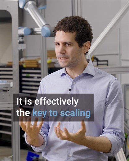 Imitation learning scales the manufacturing of life-saving medicine 🦾 Multiply Labs’ robots mimic expert scientists, replicating complex lab tasks with precision and consistency. This allows robots to operate 24/7, performing processes more efficiently and reliably than humans. Automation is helping life-saving treatments reach more people. Learn how Multiply Labs does it: http://urrobots.com/iVz | Universal Robots