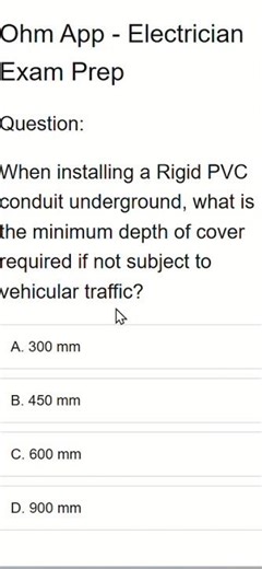 ⚡ Electrician Exam – Underground PVC Depth (CEC) #electricianexam #redseal309a