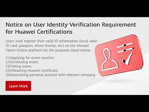 Huawei Account User Identity Verification for Huawei Certification Exams