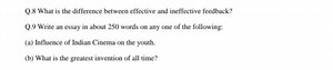 Q. 8 What is the difference between effective and ineffective f... | Filo