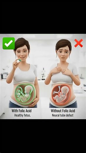USA Wellness Hub | Folic acid (vitamin B9) is essential for healthy fetal development, especially during the first 4 weeks of pregnancy, when the baby’s brain... | Instagram
