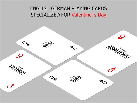 German Language Learning Cards | Valentine's Day Gift (digital Download) - Etsy