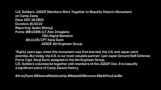 U.S. Soldiers, JGSDF Members Work Together to Beautify Historic Monument on Camp Zama