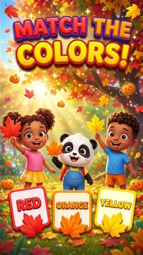 🍁 Match the Fall Colors! Red, Yellow & Orange 🍂 Learn Colors for Kids | #shorts