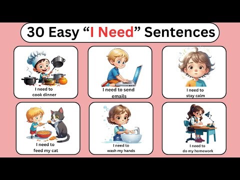 30 Easy “I Need” Sentences 🧒 | Learn English with Pictures for Kids