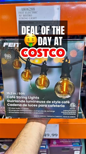 Costco is lighting up savings with Feit String Lights for $21.99, $6 off. Easy to hang and built to last, they’re a must for backyard or seasonal decorating. Tag someone who needs these for their space. #costcofinds #costcowonders #costcoinfluencer #costco #feitelectric #costcohome #stringlights #costcodeals #homedecor #outdoorliving | Costco Wonders