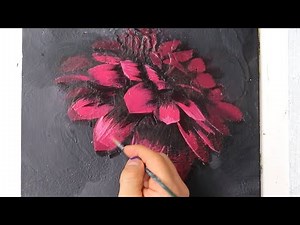 Abstract Red flower Speed Art | Acrylic Painting for Beginners | Daily Art challenge #53