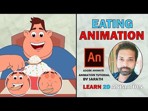 CHARACTER EATING ANIMATION|adobe animate tutorial|how to create a eating animation|2d tutorial