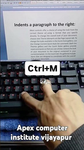 Word shortcuts key in control +m