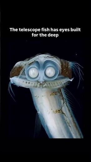 Telescope Fish lives under deep water #wildlife #science