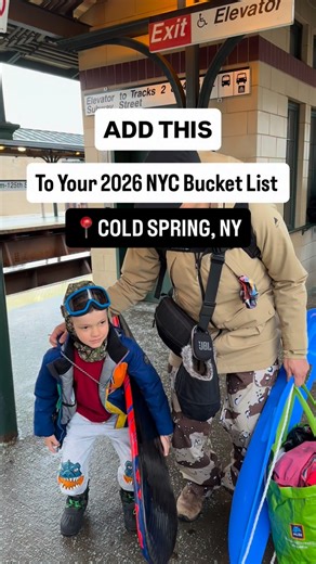 Kids Guide NYC on Instagram: "Day trip from New York City — no car required 🚗 We took the Metro-North Railroad from Grand Central Terminal to Cold Spring ⏱️ About 75 minutes 🚗 No car needed Here’s exactly how to do it 👇 ❄️ Before you go • Check the weather for Cold Spring • Pack sleds and snow gear • Call a Main Street business to confirm snow on the ground 🚆 Getting there • Take the Hudson Line from Grand Central • Trains run regularly on weekends • The station d