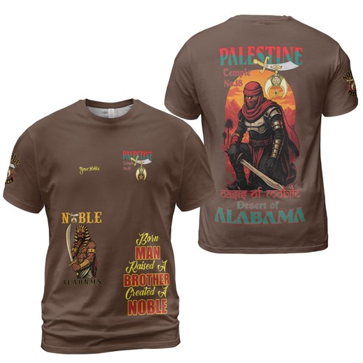 Custom Temple Name Nobles 1983 AEAONMS Warrior Sons of the Desert Shriners Prince Hall 3D T-shirt Size S-5XL - Etsy UK
