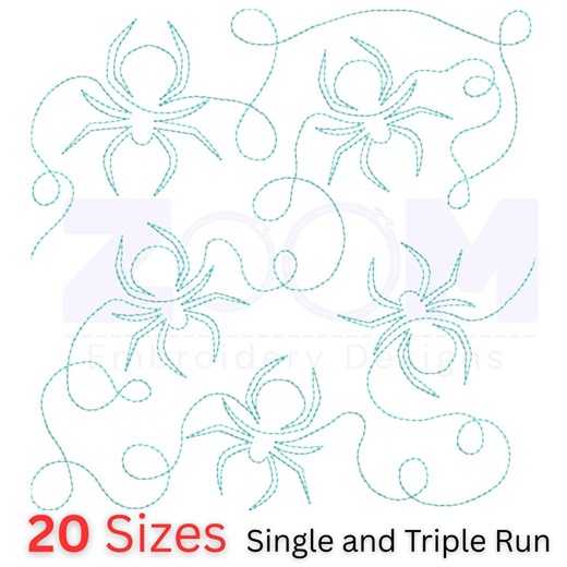 Spider Continuous Line Quilting Design | Edge to Edge Quilt Pattern | 20 Sizes | Single & Triple Run | Embroidery and Longarm Quilt File - Etsy