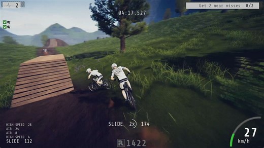 父子3人联机合作《速降王者》CAREER生涯模式 Descenders 有肉鸽要素的极限自行车竞技游戏