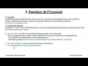 Fonction de l'economie Cours 1