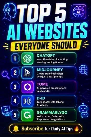 🔥 Top 5 AI Websites Everyone Should Know in 2026 | Free AI Tools You Need to Try!