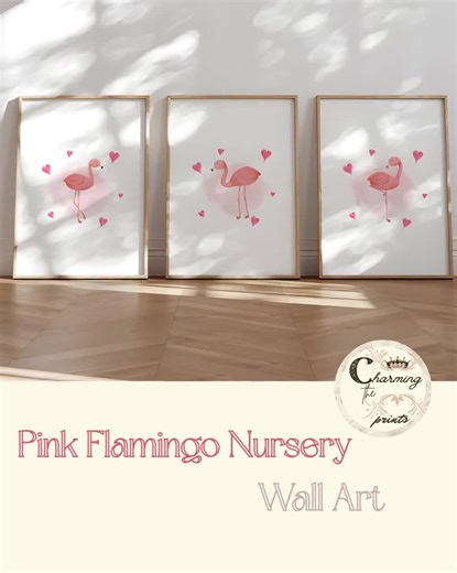 Pink Flamingo Art Print for Nursery, Baby Girl Nursery Wall Art, Tropical Nursery Decor, Bright Pink Playroom, Tropical Party Decor - Etsy