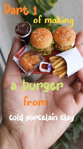 a small takeaway meal! #miniature #clay #food #burger